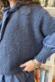 Big Softie Cap Sleeve Knit Top Dark Denim 